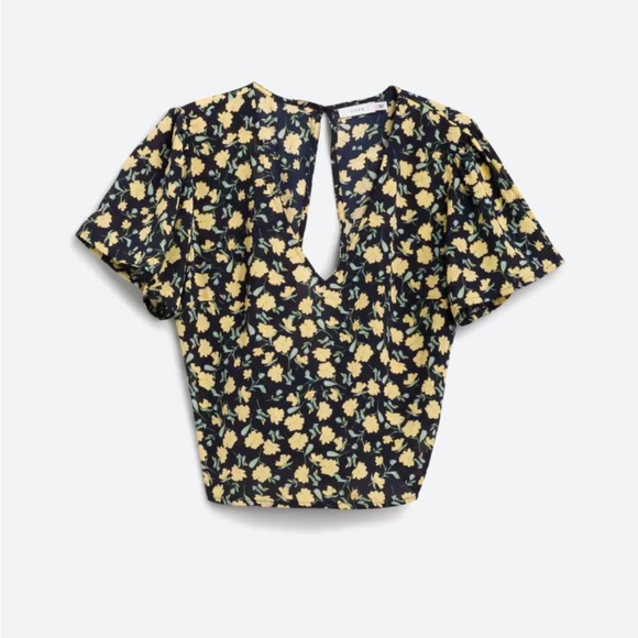 LUSH BRIE TIE BACK CROP BLOUSE - Picture 1 of 5